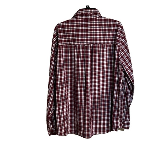 Chaps Wine/Denim Easy Care Button Down‎ Men's Shirt - Picture 4 of 5